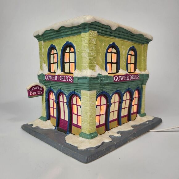 Enesco Its A Wonderful Life Village Gower Drugs Light Up Christmas Decorations‎ - Picture 2 of 15